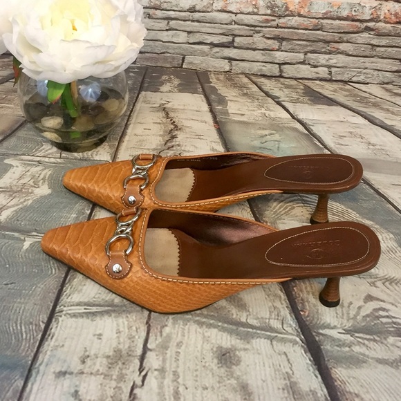 Cole Haan Brown Animal Print Slip on Kitten Heels - Picture 2 of 8